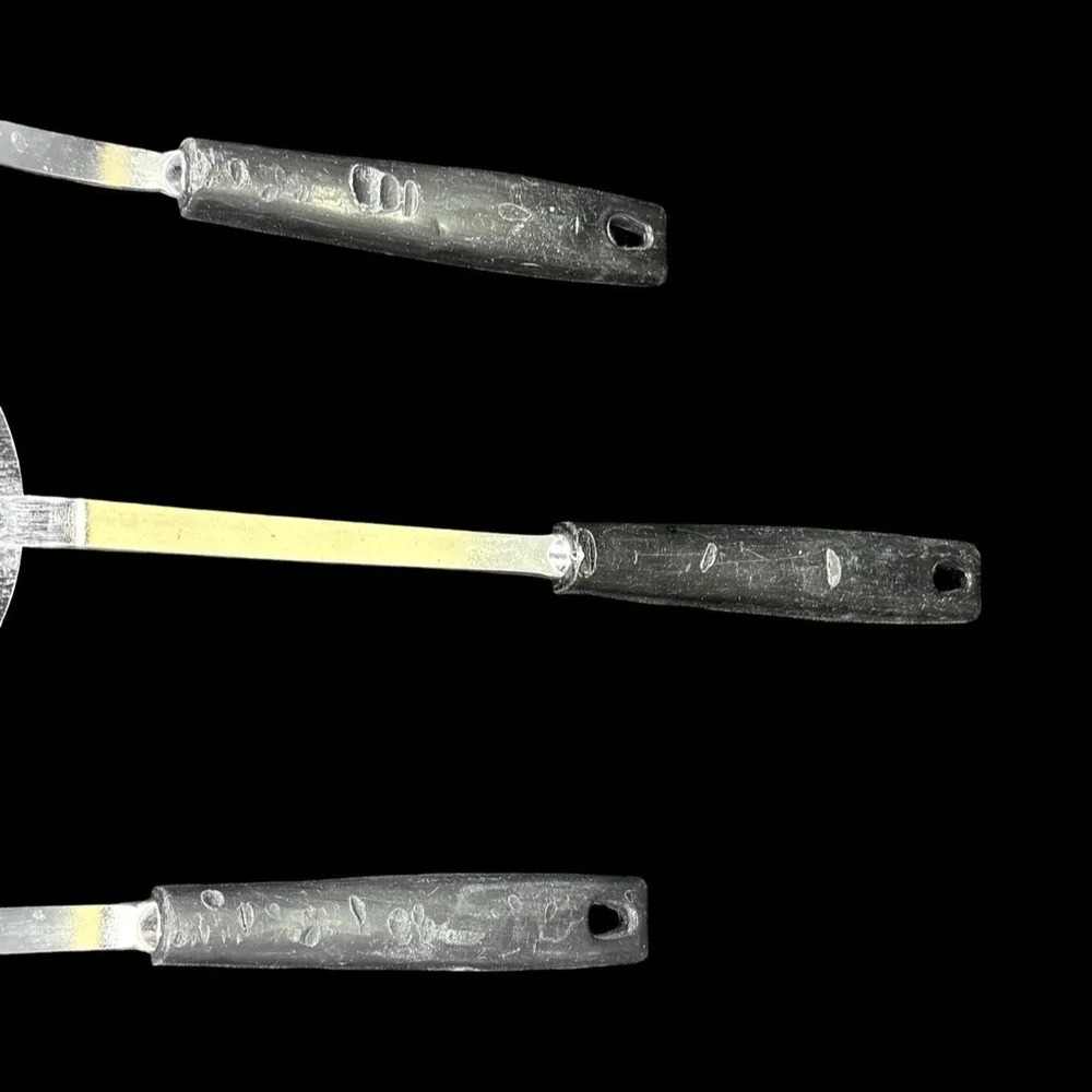 EKCO Keyhole Slotted Spatula Chrome Finish Black Handle MCM Vintage 10